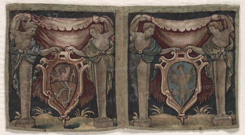 Fragment of Two-Sectioned Tapestry Border, 1500s. Creator: Unknown.