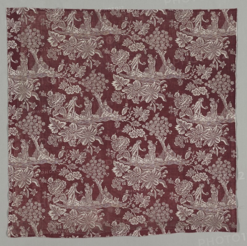 Fragment of Woodblock Printed Cotton, 1770. Creator: Unknown.