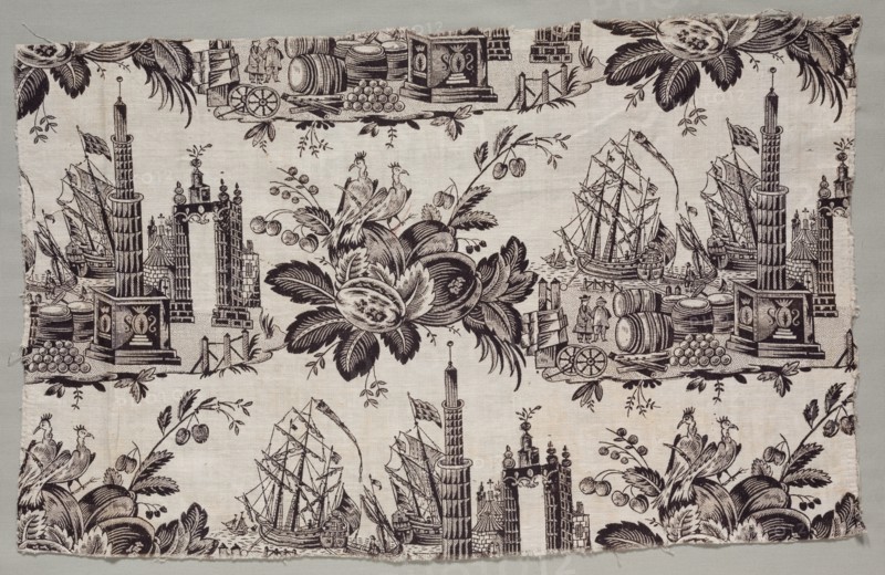 Fragment of Woodblock Printed Cotton, 1770. Creator: Unknown.