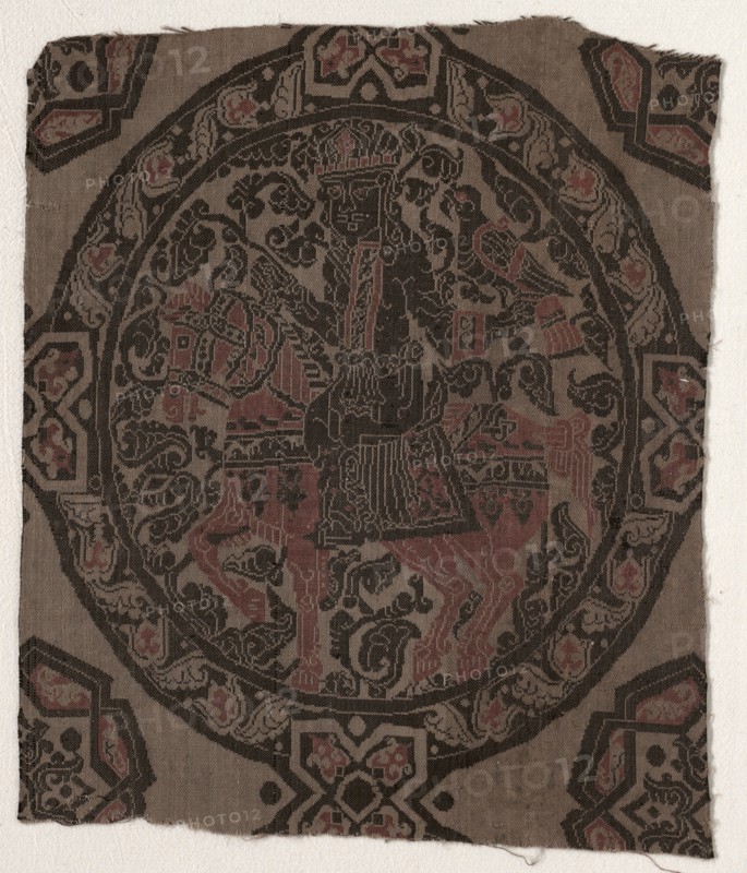 Fragment with Equestrian Falconer King, 800s. Creator: Unknown.