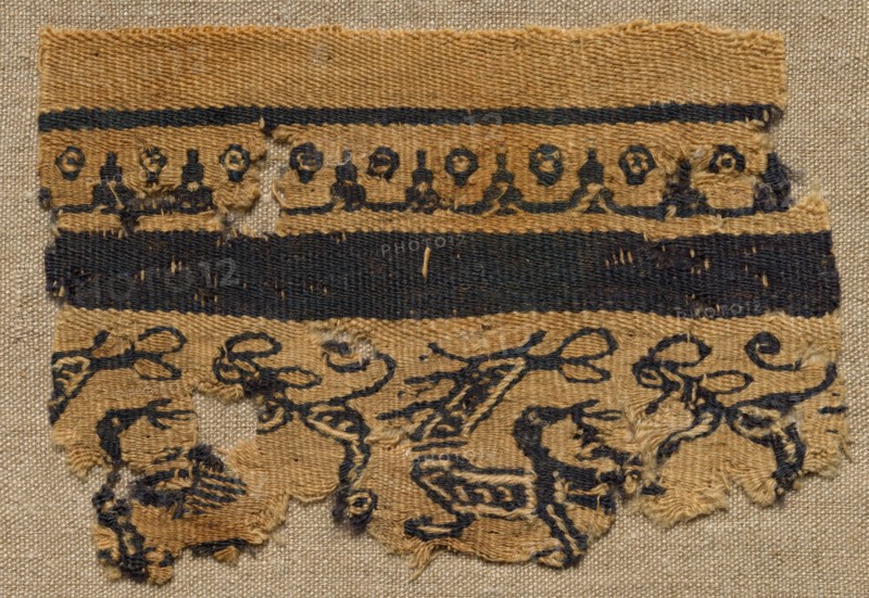 Fragment, with Part of a Clavus, from a Tunic, 400s - 600s. Creator: Unknown.