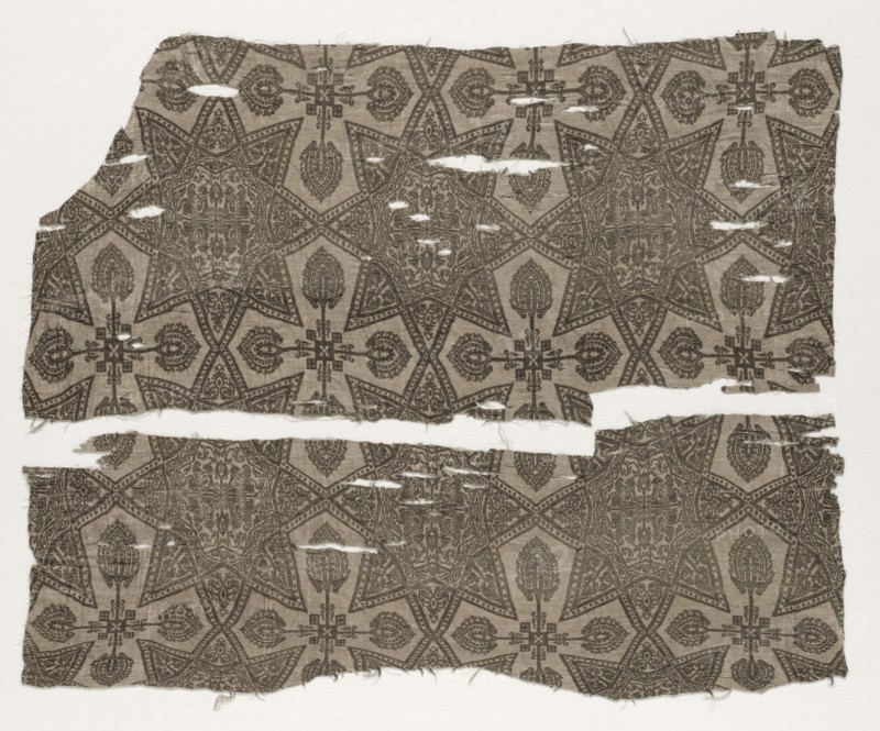Fragments with Eight-Pointed Star (Two Pieces), 1100s. Creator: Unknown.