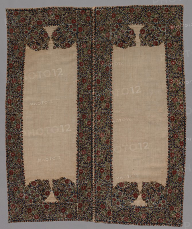 Front and Back of a Bolster Case, 1700s. Creator: Unknown.