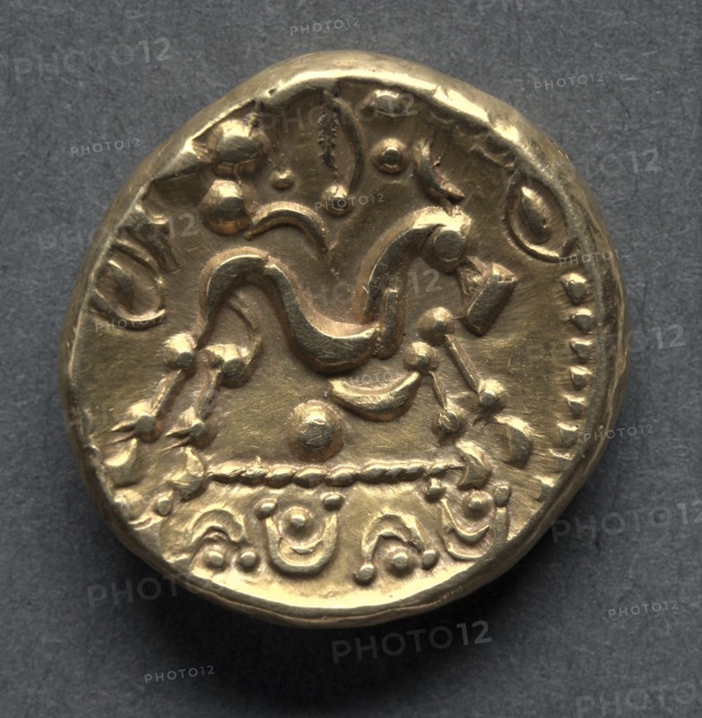 Gallo-Belgic type E (known as the Morini type) Stater (obverse), c. 57-45 B.C.. Creator: Unknown.
