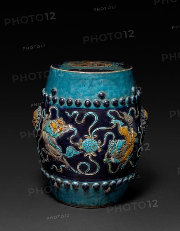 Garden Seat: Fahua Ware, 1368-1644. Creator: Unknown.