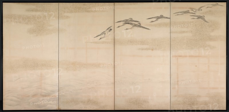 Geese, Reeds and Water, 1800s. Creator: Yamamoto Baiitsu (Japanese, 1783-1856).