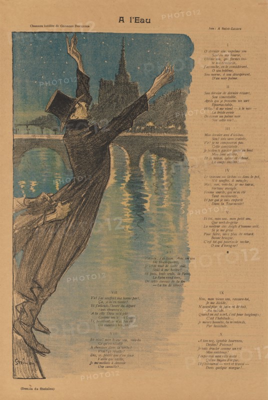Gil Blas Illustré: At the Water's Edge (A lEau), 1896. Creator: Théophile Alexandre Steinlen (Swiss, 1859-1923).