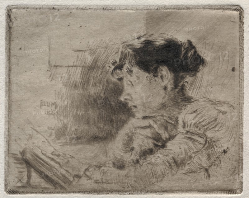 Girl Reading, 1883. Creator: Robert Frederick Blum (American, 1857-1903).