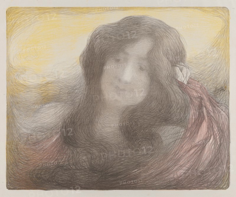 Girl with Long Hair , c. 1898. Creator: Edmond François Aman-Jean (French, 1858-1936).