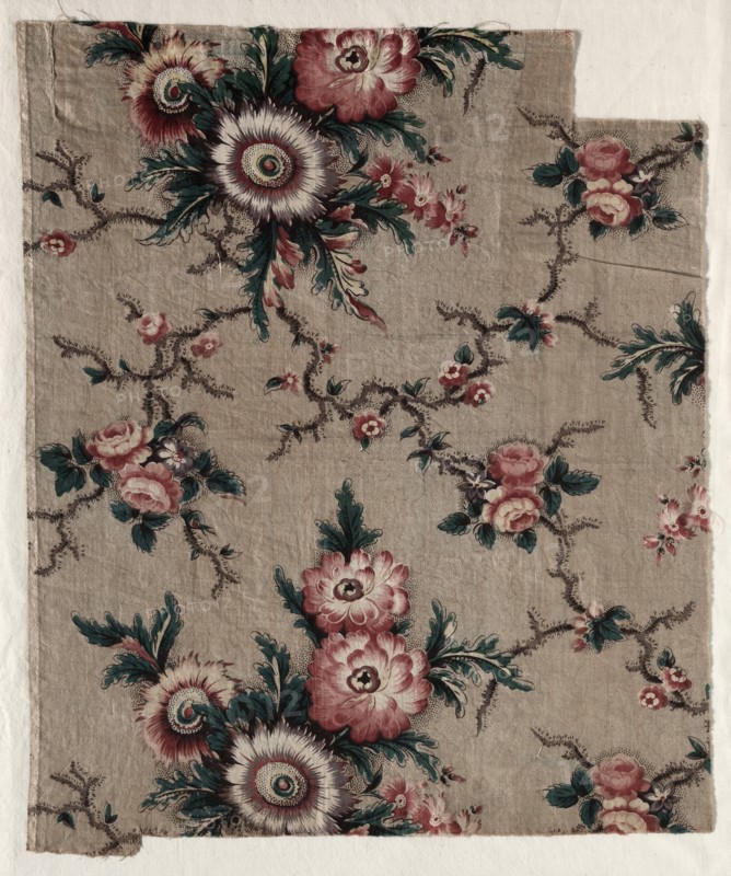 Glazed Chintz Fragment, c. 1840. Creator: Unknown.