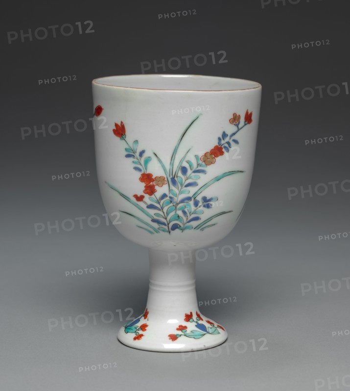 Goblet with Three Sprigs of Flowers: Ko Imari Type, c. 1700. Creator: Unknown.