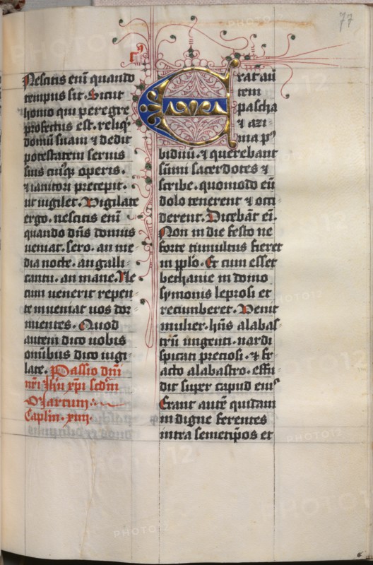 Gospel Book with Evangelist Portraits: Decorated Initial, c. 1480. Creator: Hausbuch Master (German).
