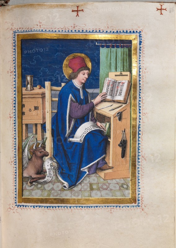 Gospel Book with Evangelist Portraits: Saint Luke, 1480-1500. Creator: Hausbuch Master (German).