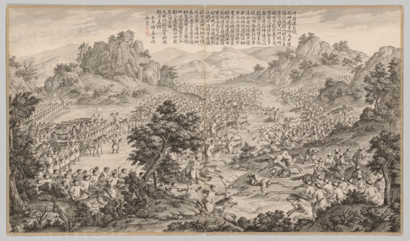 Great Victory at Huerman: from Battle Scenes of the Quelling of Rebellions..., c. 1765-1774. Creator: Jean Damascene Sallusti (Italian, d. 1781).