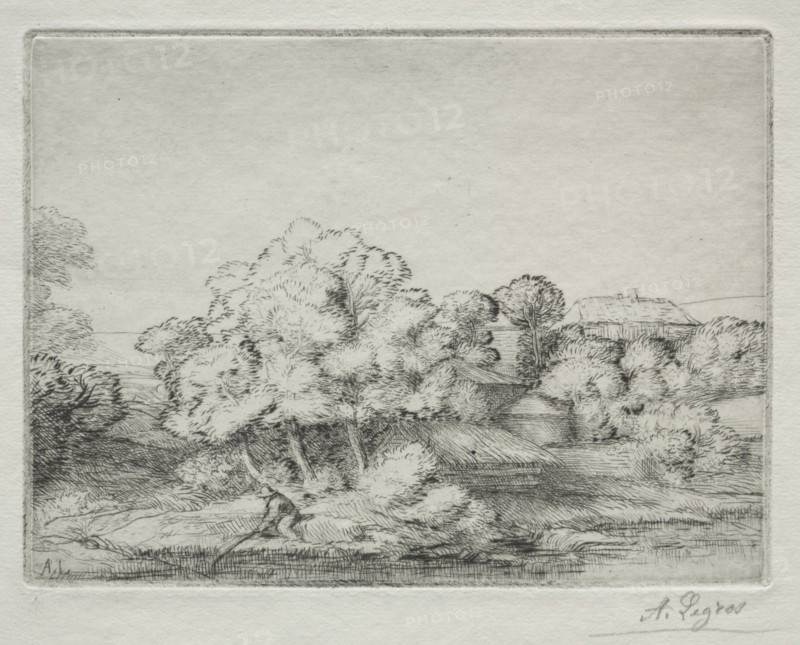 Hamlet near the Lake (Hameau près du Lac). Creator: Alphonse Legros (French, 1837-1911).