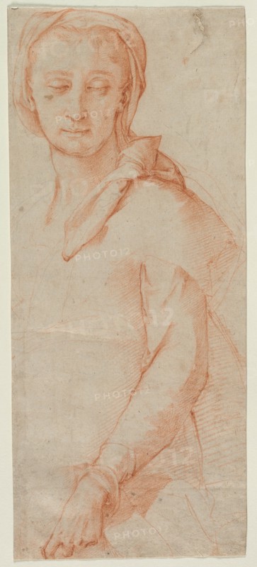 Half-Length Figure Study of a Woman, 1500s. Creator: Ludovico Cardi Cigoli (Italian, 1559-1613).