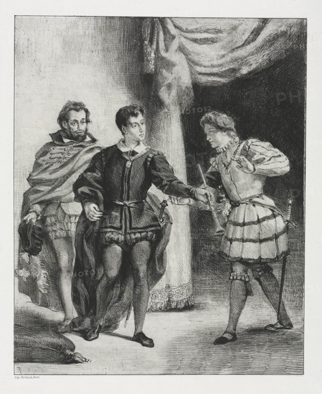 Hamlet: Hamlet and Guildenstern, 1834. Creator: Eugène Delacroix (French, 1798-1863).