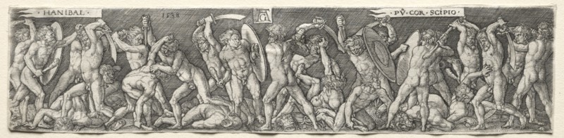 Hannibal Fighting Scipio, 1538. Creator: Heinrich Aldegrever (German, 1502-1555/61).