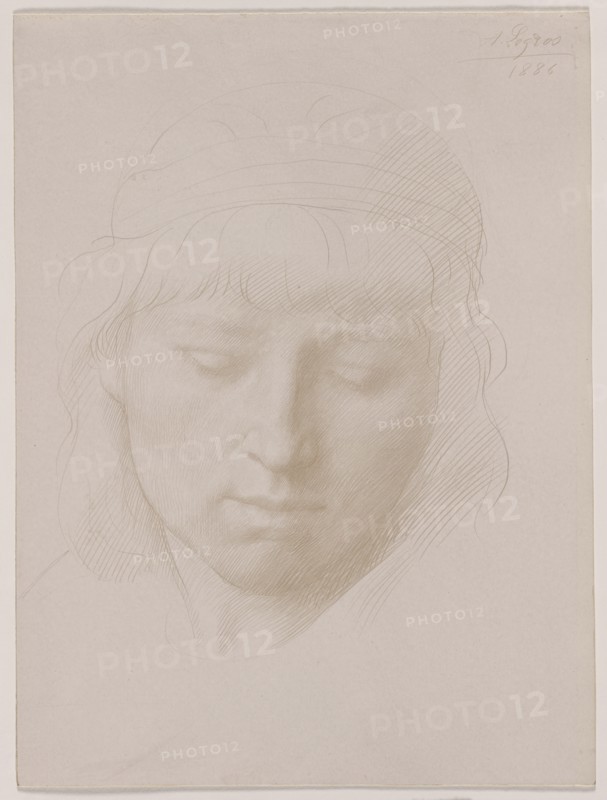 Head of a Man, 1886. Creator: Alphonse Legros (French, 1837-1911).
