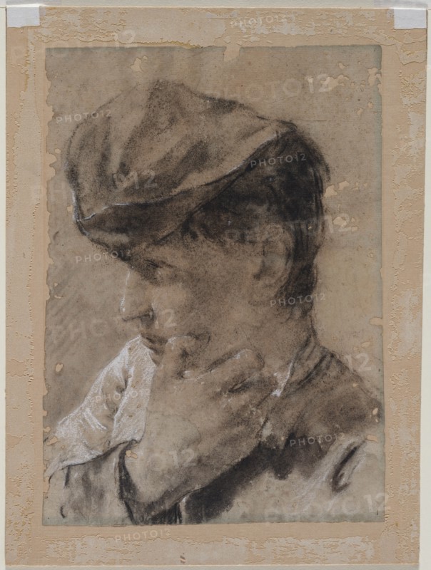 Head of a Young Man in a Cap, first half 18th century. Creator: Giovanni Battista Piazzetta (Italian, 1682-1754).
