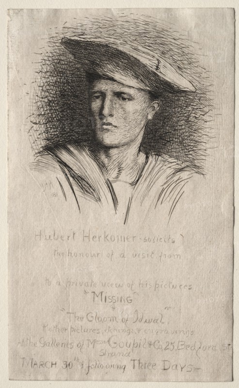 Head of a Young Man, 1881. Creator: Hubert von Herkomer (British, 1849-1914).