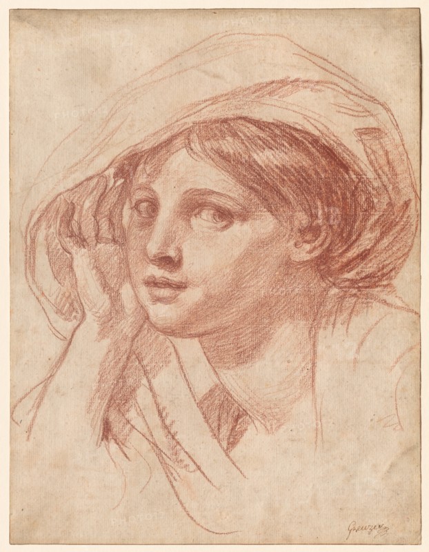 Head of a Young Woman, c. 1785. Creator: Jean-Baptiste Greuze (French, 1725-1805).