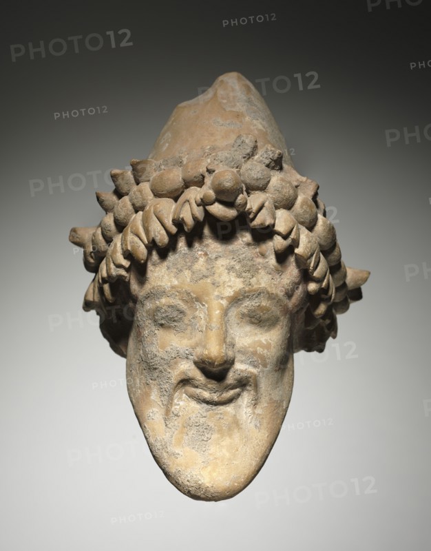 Head of Bearded Dionysus, 6th Century BC. Creator: Unknown.