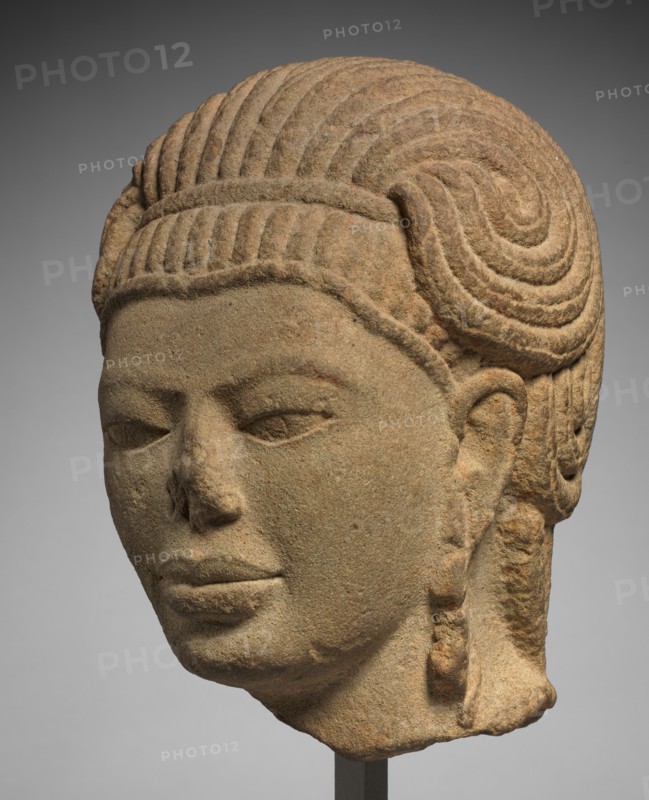 Head of Male Deity, possibly Aiyanar , first half of the 600s. Creator: Unknown.