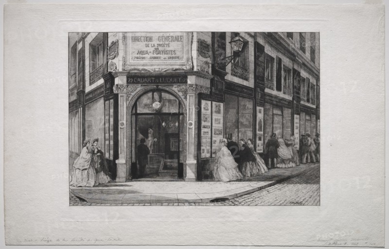 Headquarteres of the Société des Aquafortistes, 1864. Creator: Adolphe Théodore Jules Martial Potémont (French, 1828-1883).