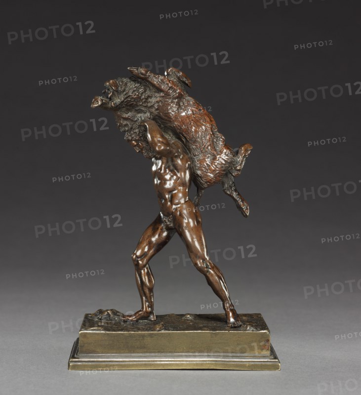 Hercules Carrying the Erymanthean Boar, c. 1820-1830. Creator: Antoine-Louis Barye (French, 1796-1875).