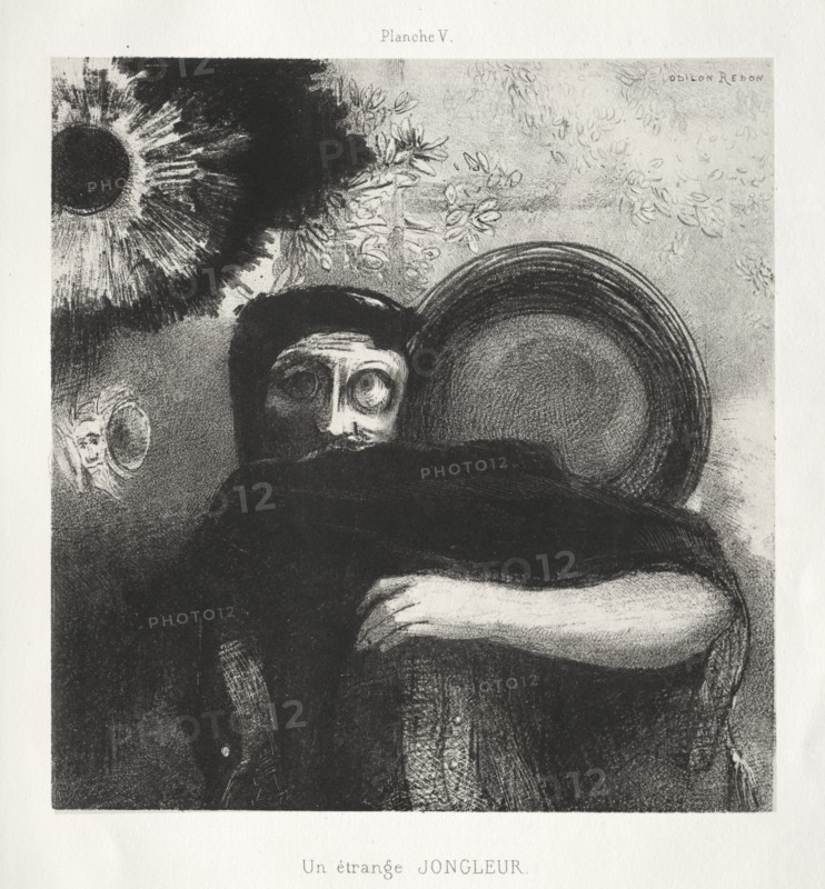 Homage to Goya: A Strange Juggler, 1885. Creator: Odilon Redon (French, 1840-1916); Lemercier & Cie..