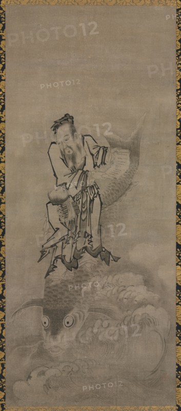 Hotei with Daoist Immortals, late 1600s-early 1700s. Creator: Ky?seki Tomonobu (Japanese, 1653-1721).