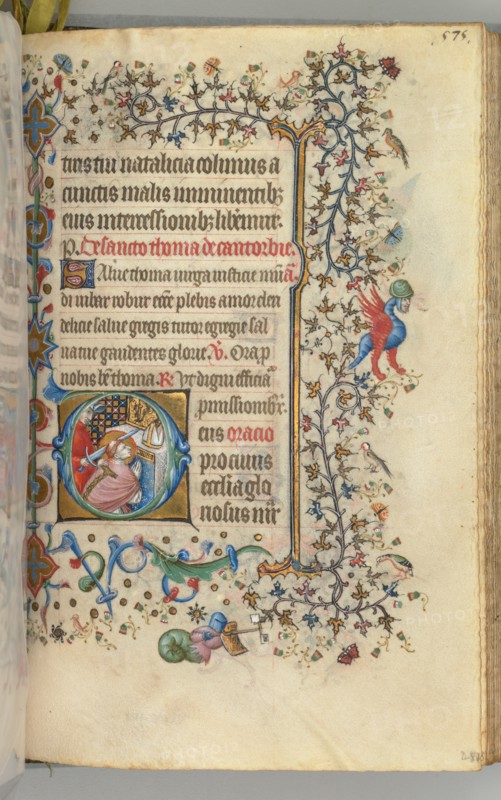 Hours of Charles the Noble, King of Navarre (1361-1425), fol. 282r, St. Thomas à Becket, c. 1405. Creator: Master of the Brussels Initials and Associates (French).