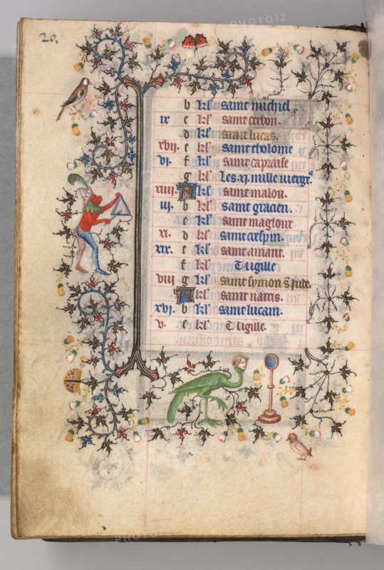 Hours of Charles the Noble, King of Navarre (1361-1425): fol. 10v, October, c. 1405. Creator: Master of the Brussels Initials and Associates (French).