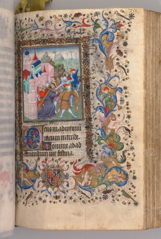 Hours of Charles the Noble, King of Navarre (1361-1425): fol. 170v, Christ Carrying the Cross, c. 14 Creator: Master of the Brussels Initials and Associates (French).