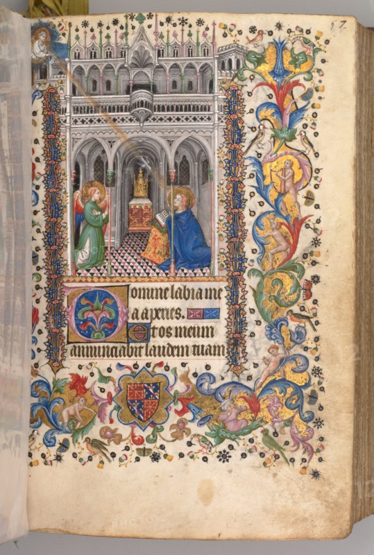 Hours of Charles the Noble, King of Navarre (1361-1425): fol. 29r,The Annunciation (Matins), c. 1405 Creator: Master of the Brussels Initials and Associates (French).