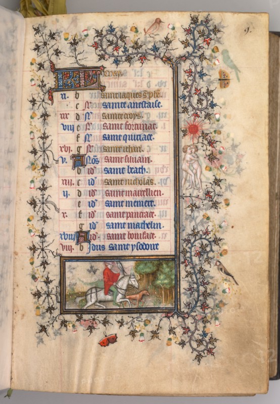 Hours of Charles the Noble, King of Navarre (1361-1425): fol. 5r, May, c. 1405. Creator: Master of the Brussels Initials and Associates (French).