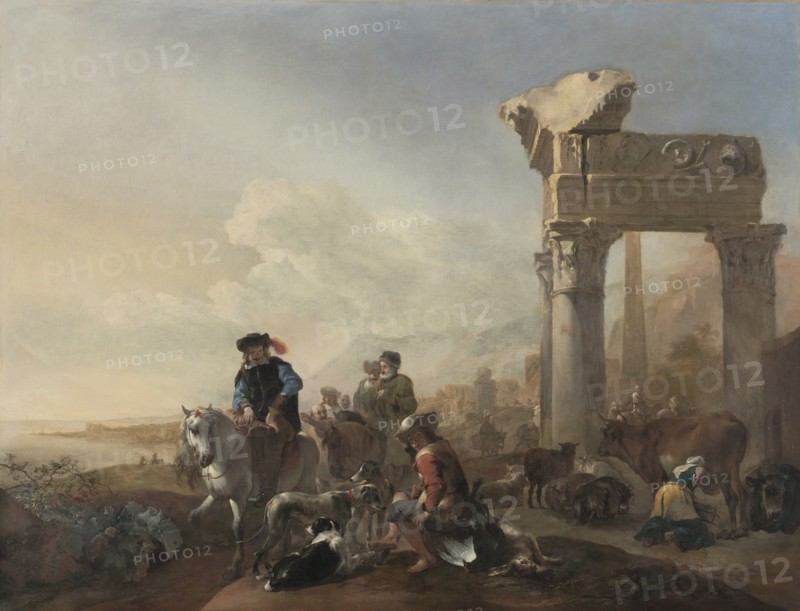 Hunters Near Ruins, 1648. Creator: Jan Baptist Weenix (Dutch, 1621-1660).
