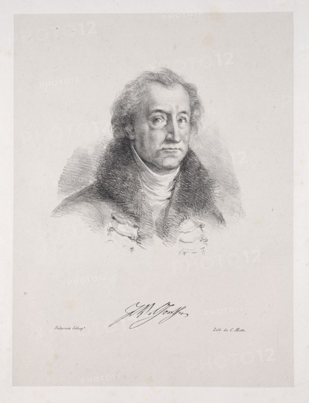 Illustrations for Faust: Frontispiece - Portrait of Johann Wolfgang von Goethe, 1828. Creator: Eugène Delacroix (French, 1798-1863); Chez Ch. Motte, Éditeur, distributed by Chez Sautelet, Libraire.