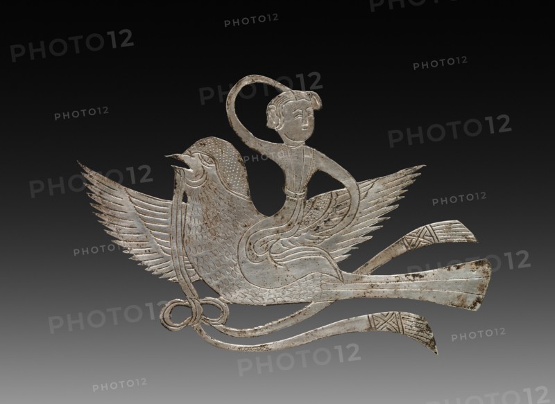 Inlay for a Mirror or Box: Lady on a Bird, c. 900-1000. Creator: Unknown.