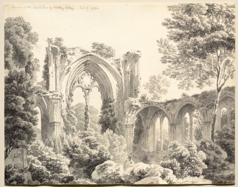 Inside the East End of Nettley Abbey, 1794. Creator: Michel Angelo Rooker (British, 1746-1801).