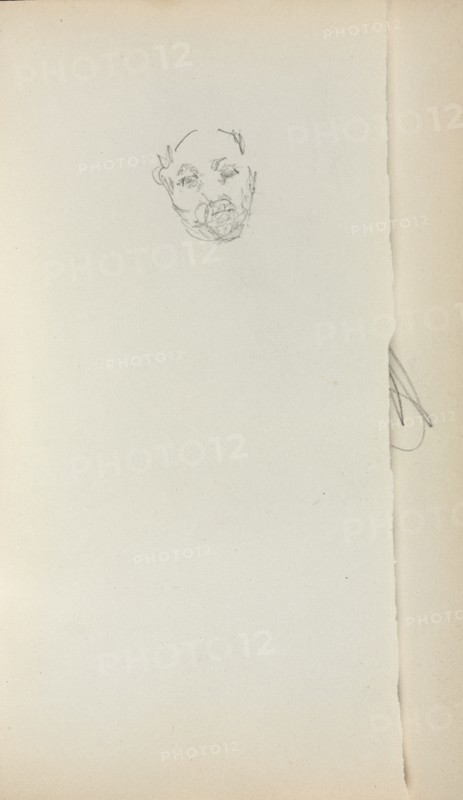 Italian Sketchbook: Head of a Man (page 221), 1898-1899. Creator: Maurice Prendergast (American, 1858-1924).