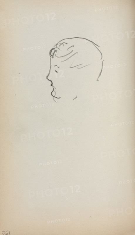 Italian Sketchbook: Head of a Man in Profile (page 150), 1898-1899. Creator: Maurice Prendergast (American, 1858-1924).