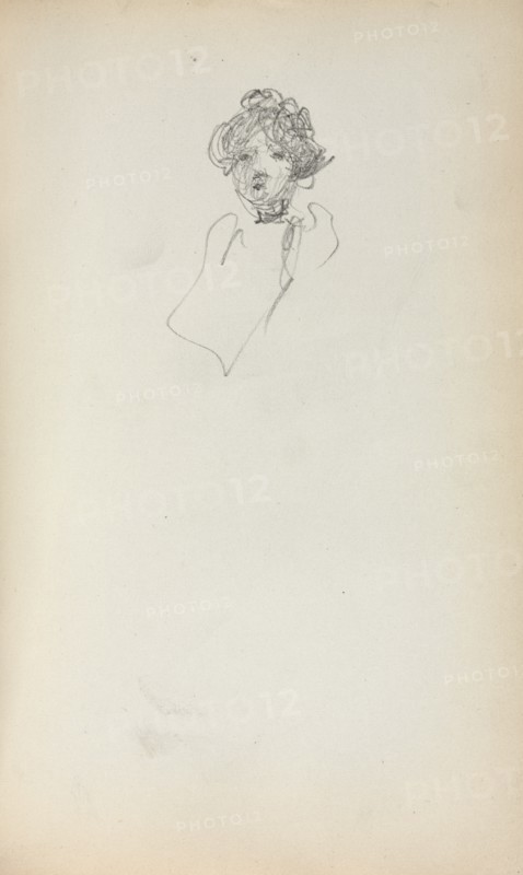 Italian Sketchbook: Head of a Woman (page 215), 1898-1899. Creator: Maurice Prendergast (American, 1858-1924).