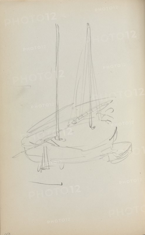Italian Sketchbook: Sailboat (page 60), 1898-1899. Creator: Maurice Prendergast (American, 1858-1924).