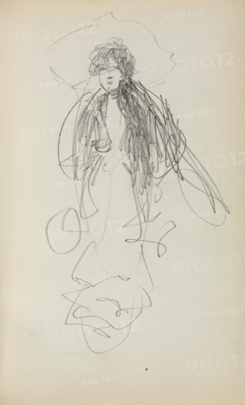 Italian Sketchbook: Standing Woman (page 219), 1898-1899. Creator: Maurice Prendergast (American, 1858-1924).