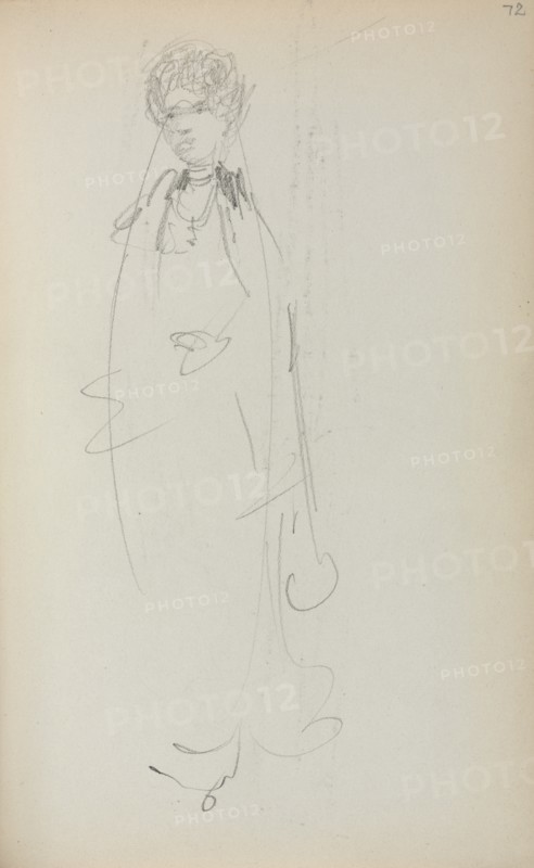 Italian Sketchbook: Standing Woman (page 72), 1898-1899. Creator: Maurice Prendergast (American, 1858-1924).