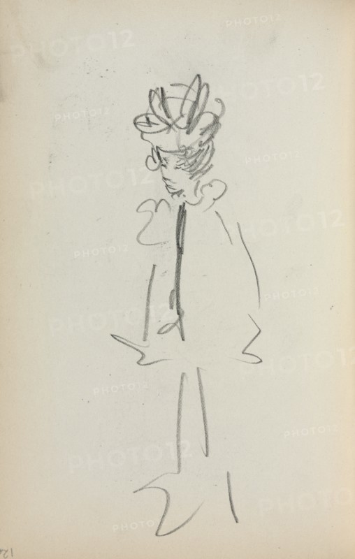 Italian Sketchbook: Standing Woman 3/4 View (page 126), 1898-1899. Creator: Maurice Prendergast (American, 1858-1924).