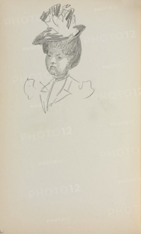 Italian Sketchbook: Woman, Bust Length (page 142), 1898-1899. Creator: Maurice Prendergast (American, 1858-1924).