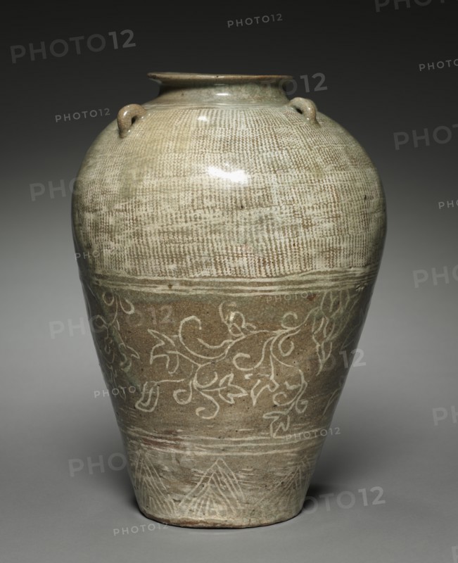 Jar with Scroll Design, 1400s. Creator: Unknown.
